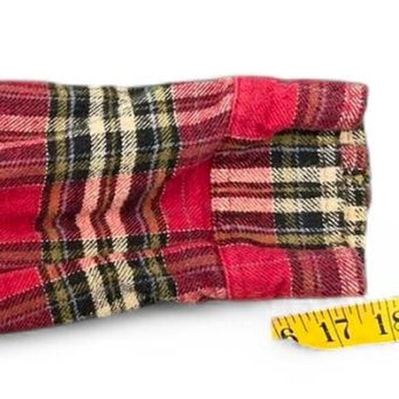 Wild Fable Dark Red Plaid Flannel Shacket Size XL Holiday Christmas Winter Cold - Picture 5 of 5